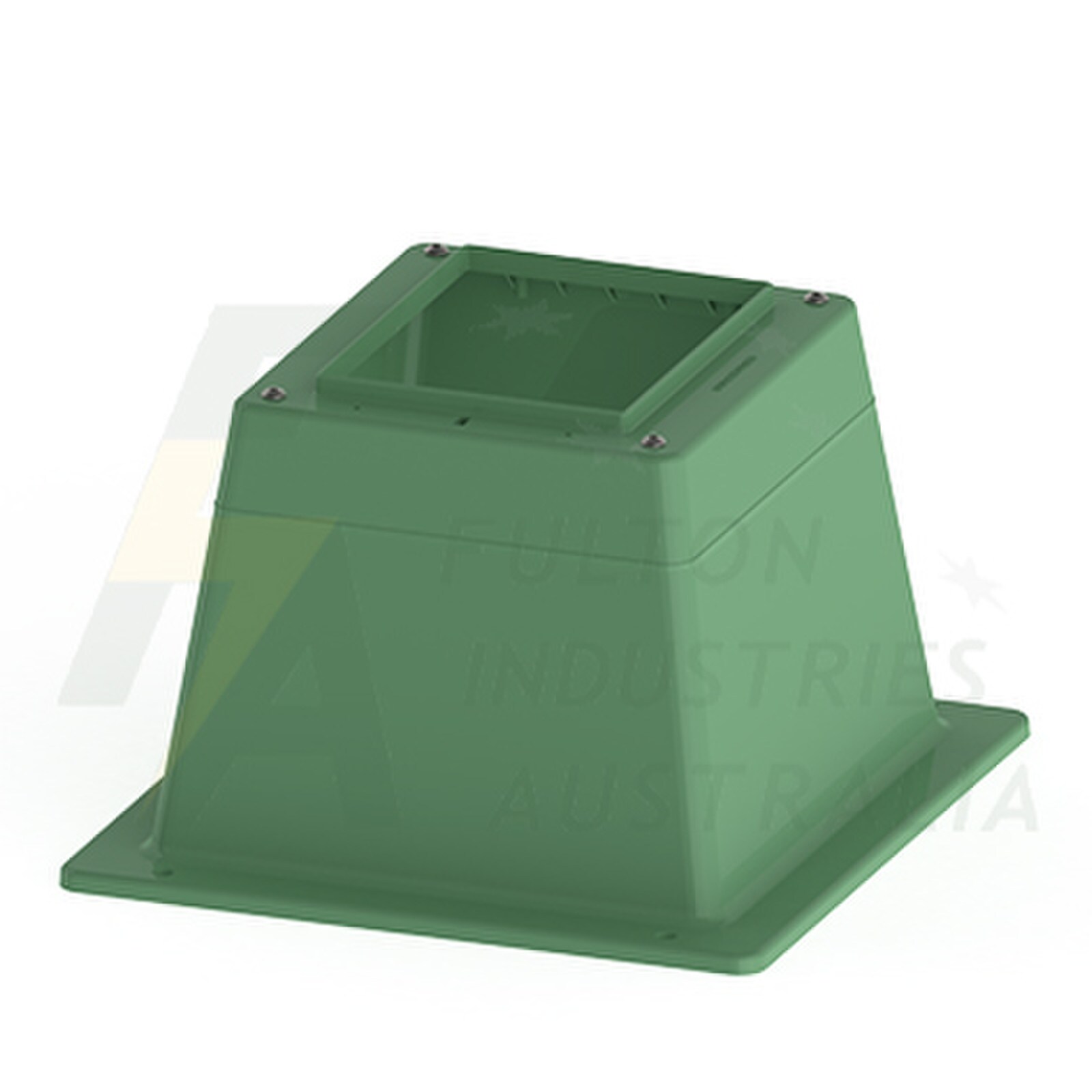 Extra large opening wide mouth opening pillar base for standard green poly pillars complete with allen key security bolts